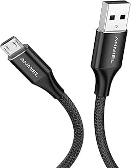 – Micro USB Cable 2M Android Charger Cable 2.4A Nylon Braided Fast Charging Cable for PS4, Samsung Galaxy S7 S6 S5 J7 J5 J6 J3, Note, LG, Nexus, Nokia, Xbox,HTC,Sony, Kindle Fire,and More