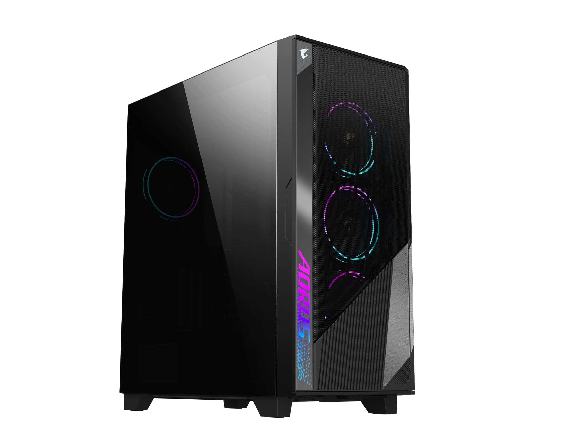 AORUS C500 Glass - Black Mid Tower PC Gaming Case, Tempered Glass, USB Type-C, ARBG Fans Included (GB-AC500G ST)