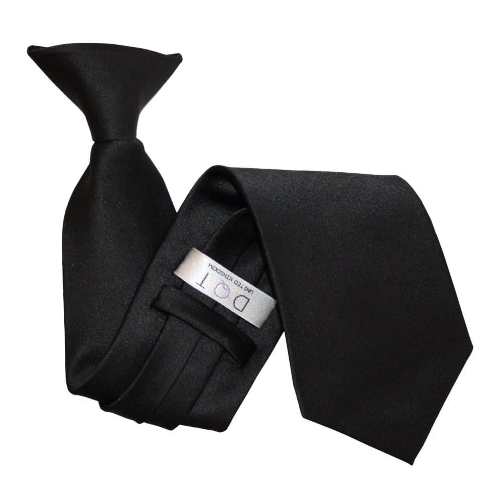 DQTNew Plain Satin Men's Clip-On Tie