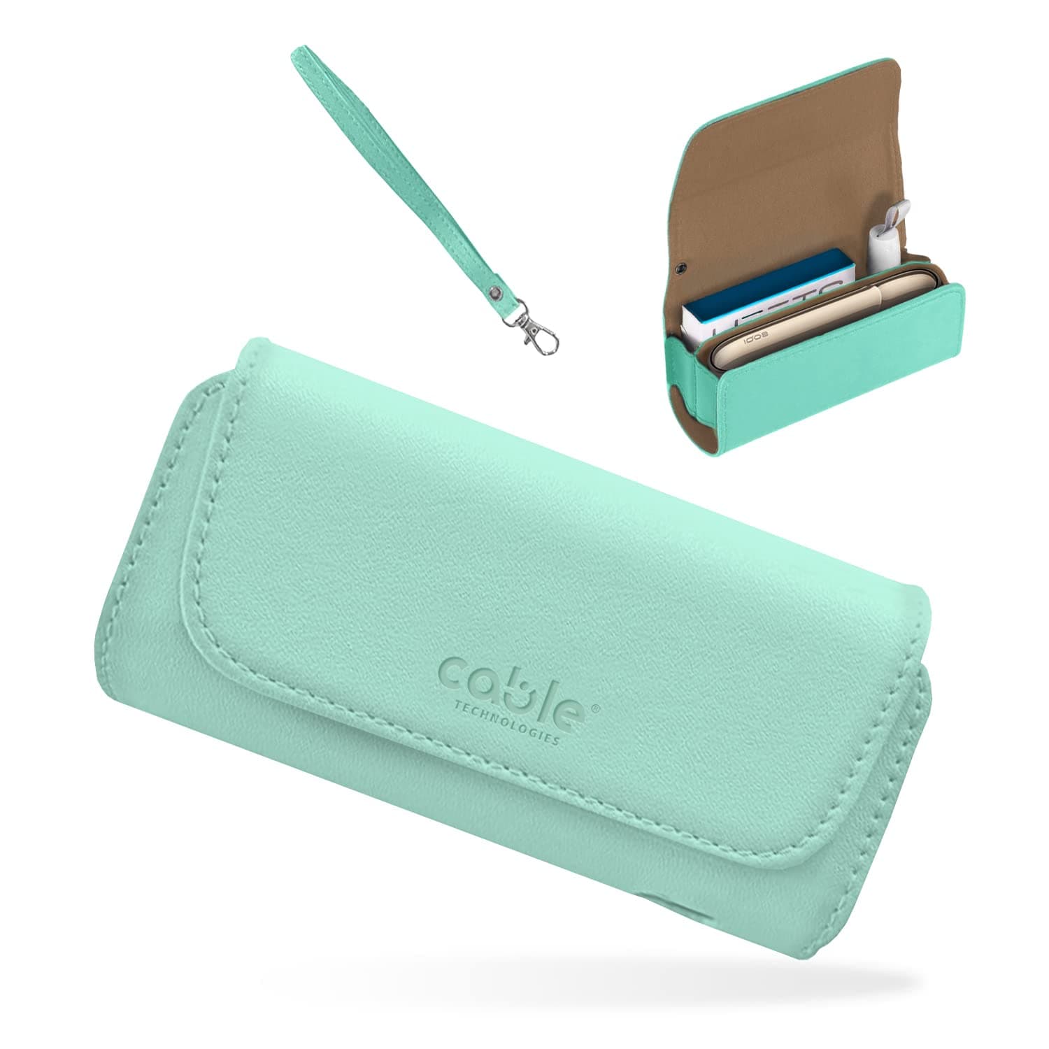 Eco-Leather Case, Compatible with IQOS 3/3 Duo/2.4/2.4 Plus, Canvas and PU Leather Case, Iqos Organizer, Cover/Purse Electronic Cigarette Accessories