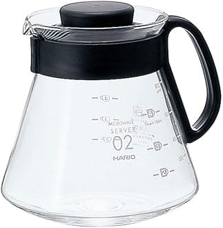HARIO V60 Microwave Server 600ml for 2-5 Cups Black Coffee Server Heat Resistant Glass Made in Japan XVD-60B