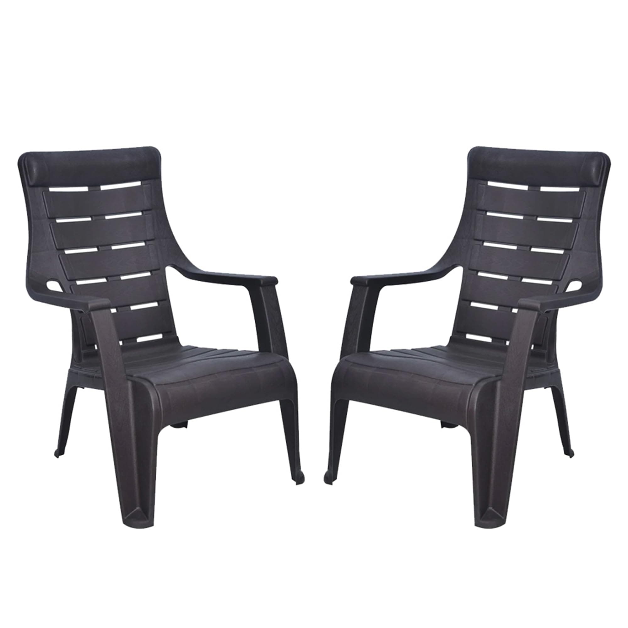 Nilkamal WEEKENDER Plastic Mid Back with Arm Chair | Chairs for Home| Dining Room| Bedroom| Kitchen| Living Room| Office - Outdoor - Garden | Dust Free |100% Polypropylene Stackable Chairs | Set of 2