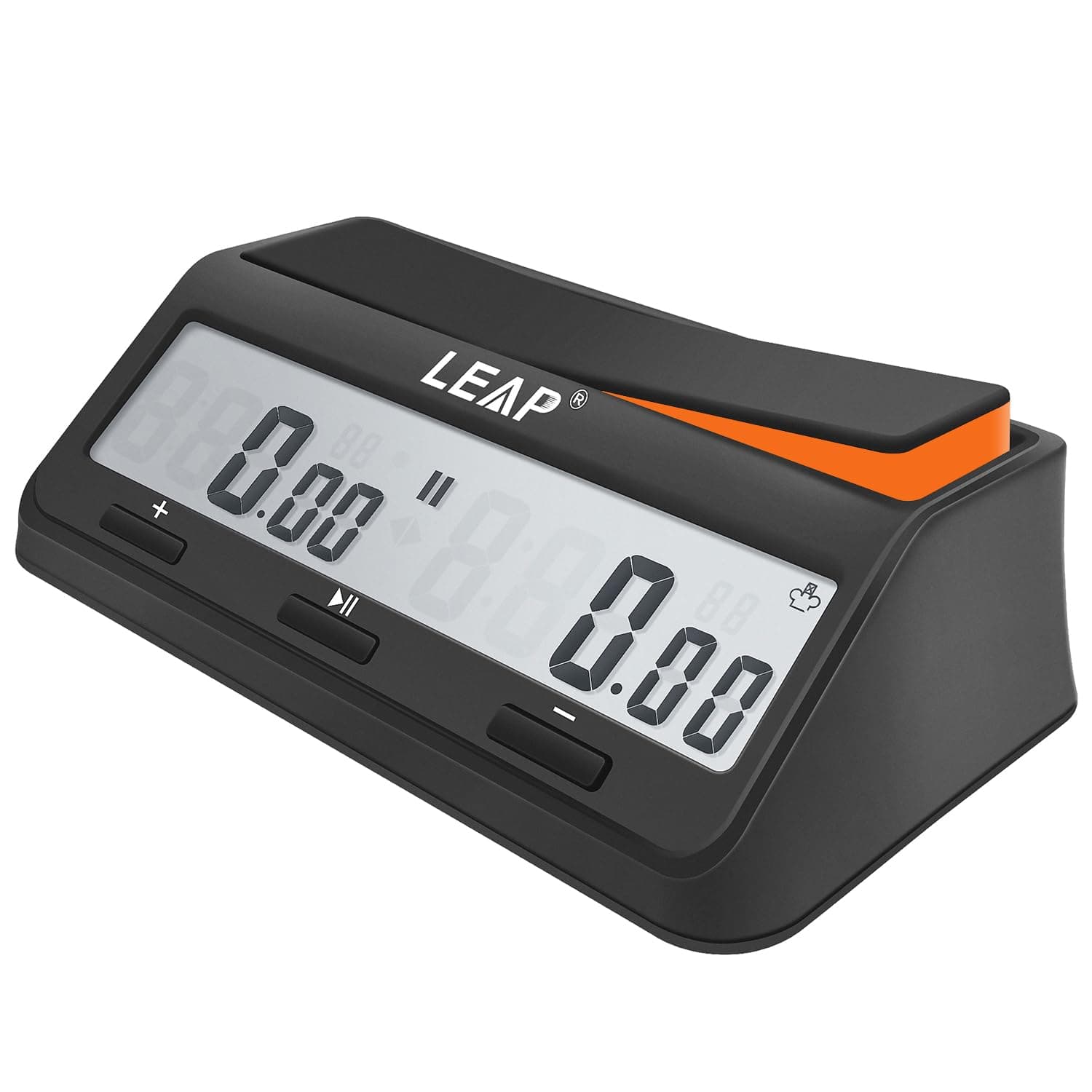 LEAP Chess Clock Digital Chess Timer with Bonus & Delay Count Down up Alarm - Black/Orange