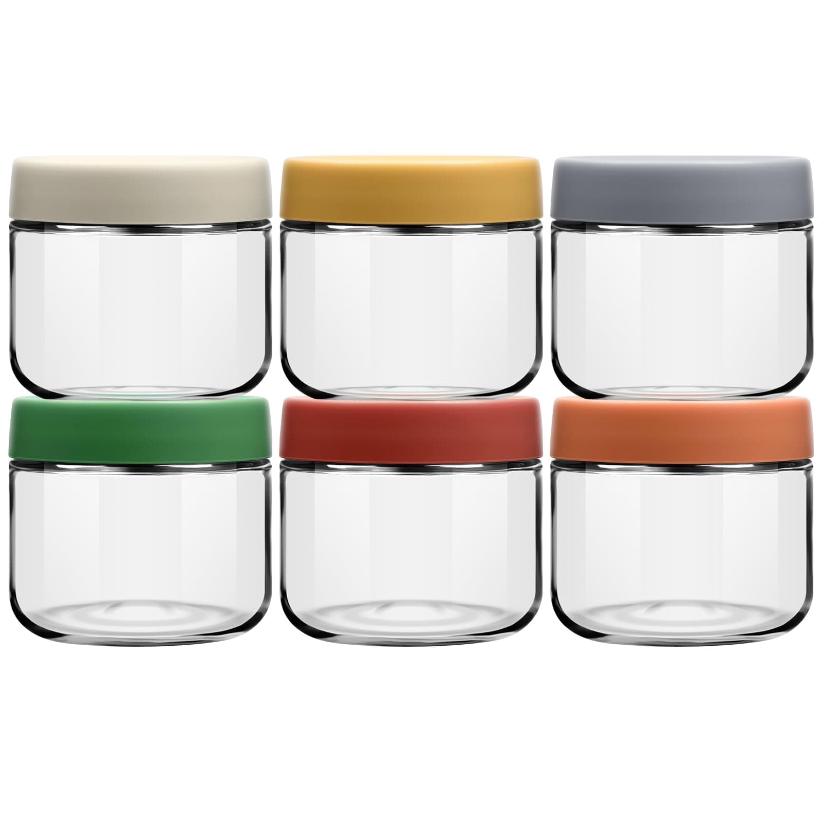 EONJOE 10 oz Glass Jars with Lids Meal Prep Portion Control Containers Pudding Yogurt Overnight Oats Salad Snack Cereal Candy Food Storage Cups Bowls Airtight