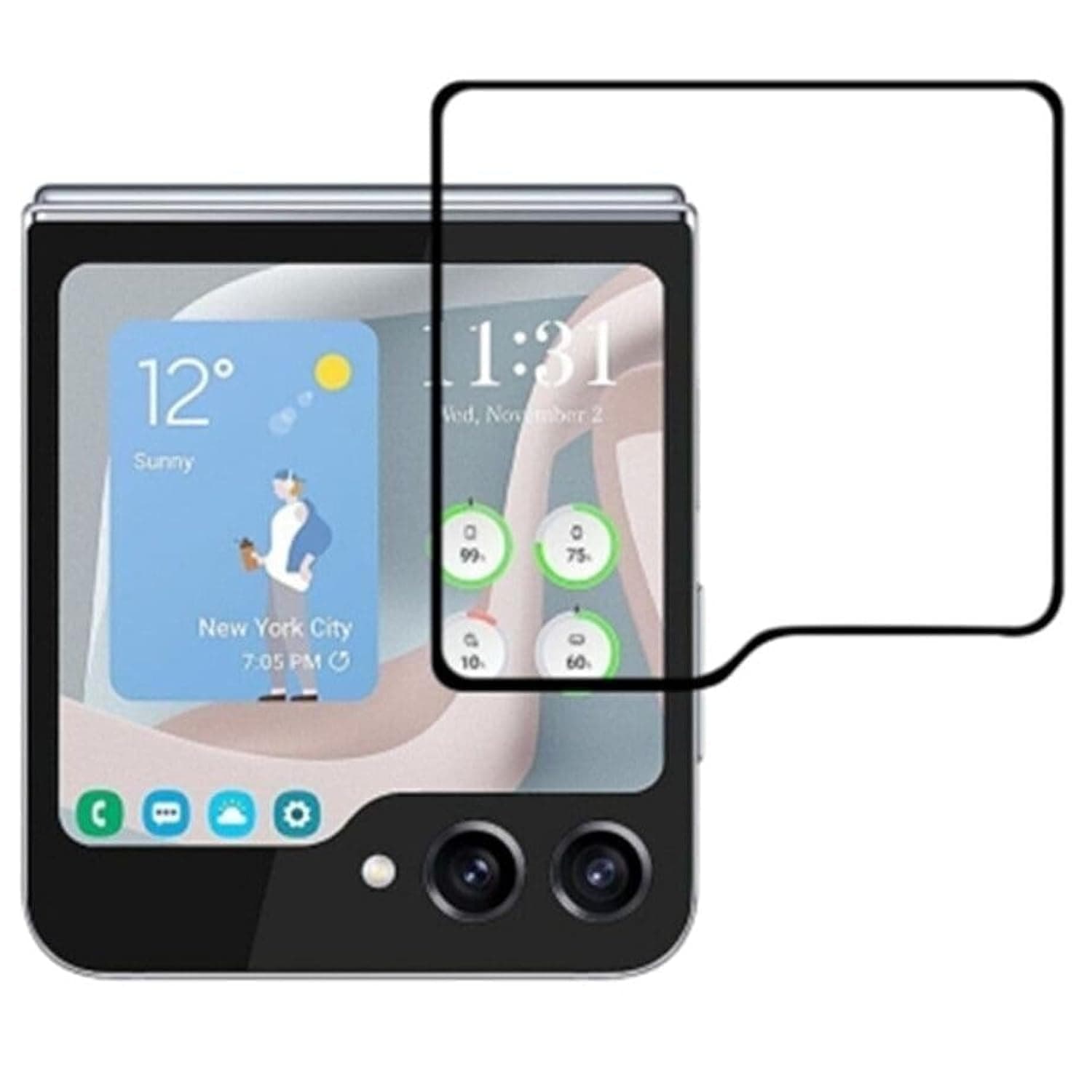 Screen Protector for Samsung Galaxy Z Flip 6 Front Tempered Glass Full Coverage Screen Guard 9H Hardness Anti Fingerprint Scratch Resistance for Samsung Galaxy Z Flip 6 (5D Clear)