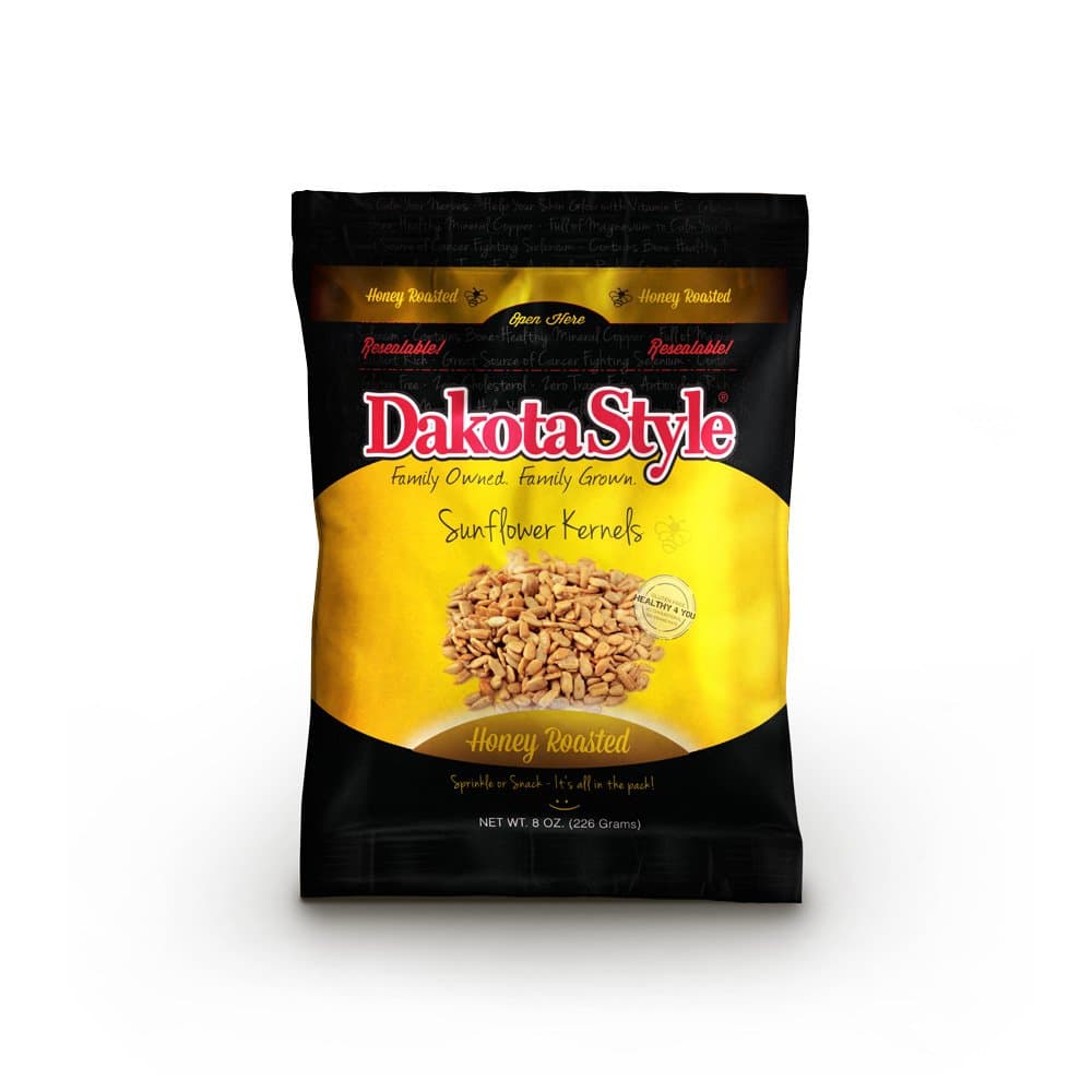 Dakota Style Sunflower Kernels, Honey Roasted, 8 Ounce (Pack of 12)