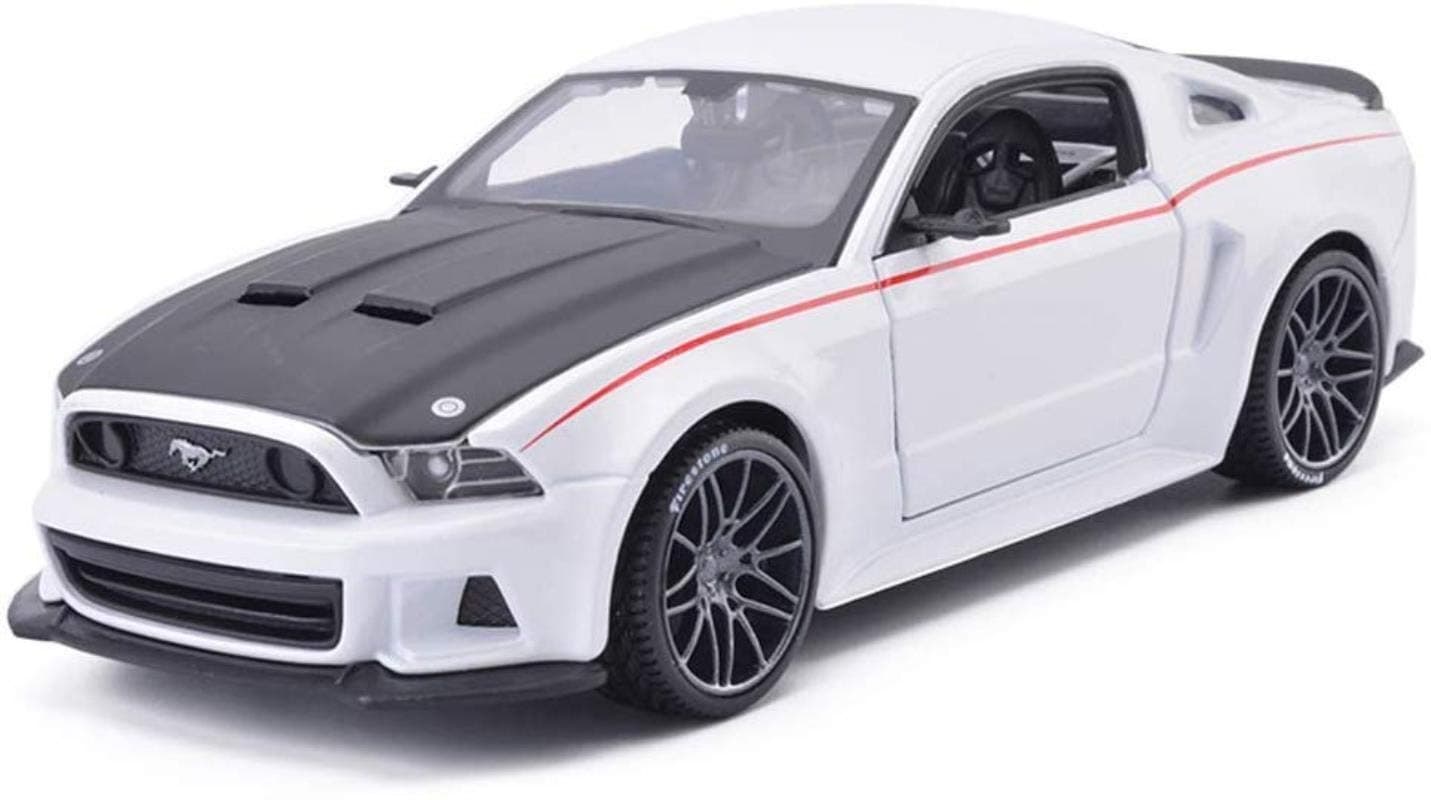 Yxsd-Car Model Car 1,24 Ford Mustang BOSS Simulation Alloy Die-casting Toy Ornaments Sports Car Collection Jewelry 20x8.7x6CM (Color : White)