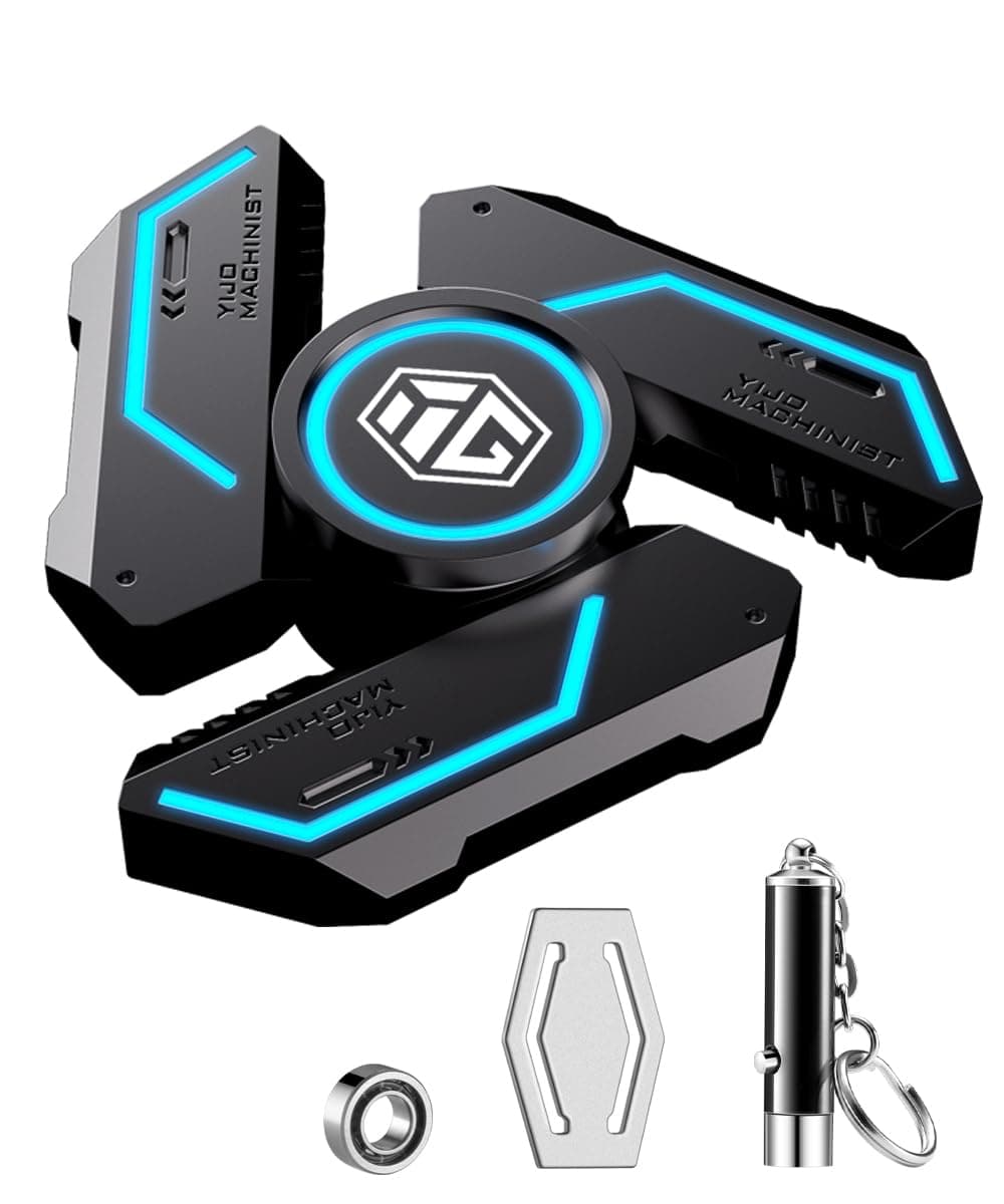 Fidget Spinners, Fidget Spinners Toy, Stress Anxiety ADHD Relief Figets Toy, Spinner Gifts for Adults and Kids, Metal Finger Hand Toy with Luminous Light, Absorb Solar Light Then Release in Dark