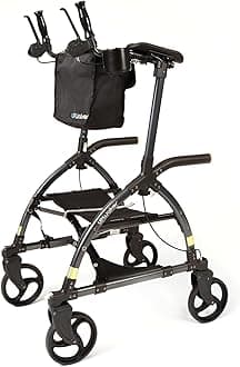 UPWalker Original Upright Walker – Fully Assembled ISO Certified Adjustable Stand-Up Rollator Walker with Seat, Armrest, Backrest for Seniors (Large)