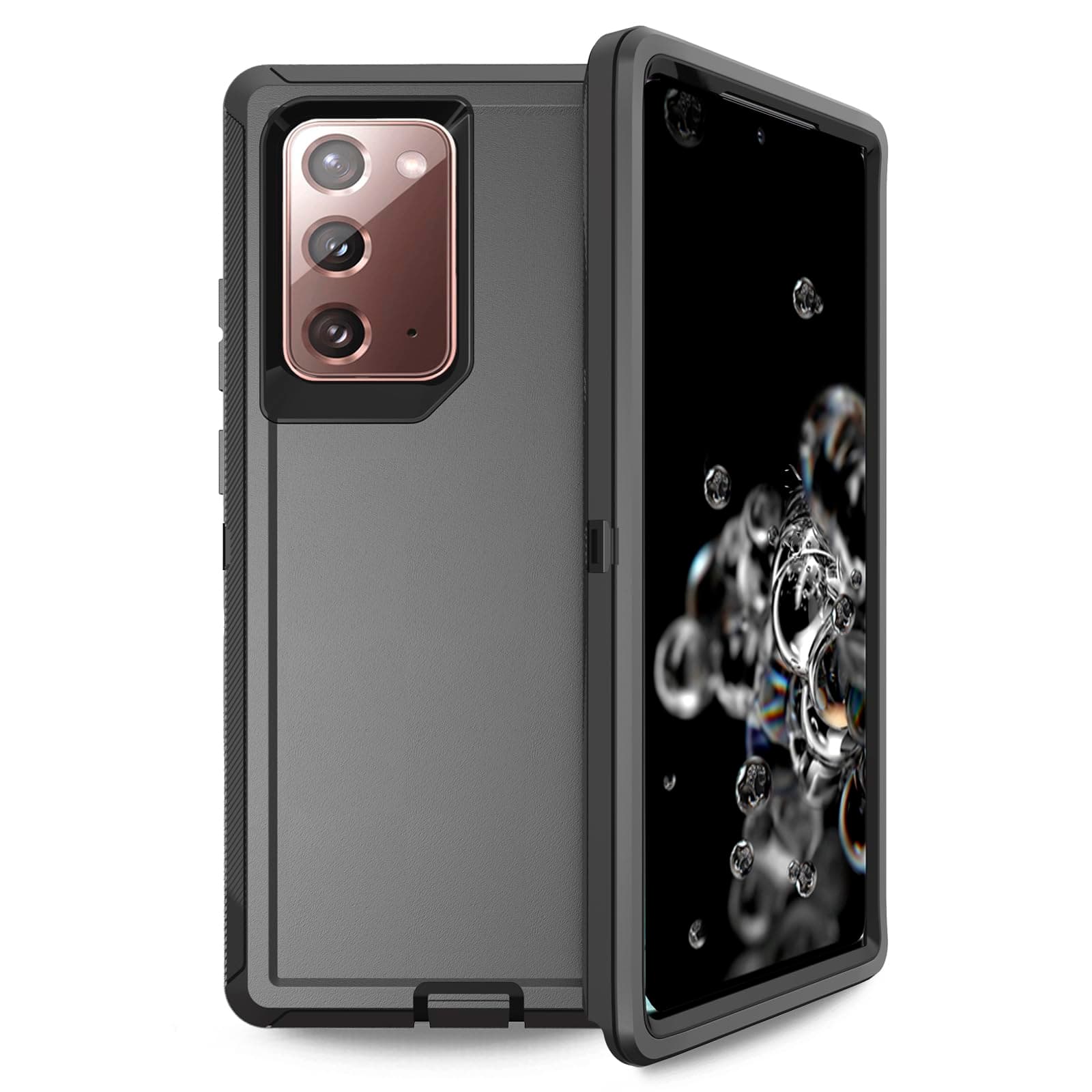 Anloes Case for Samsung Galaxy Note 20 5G, Phone Case Heavy Duty Shockproof Rugged Defender Protective, 3 in 1 Bumper Cover(Without Built-in Screen Protector) (Black)
