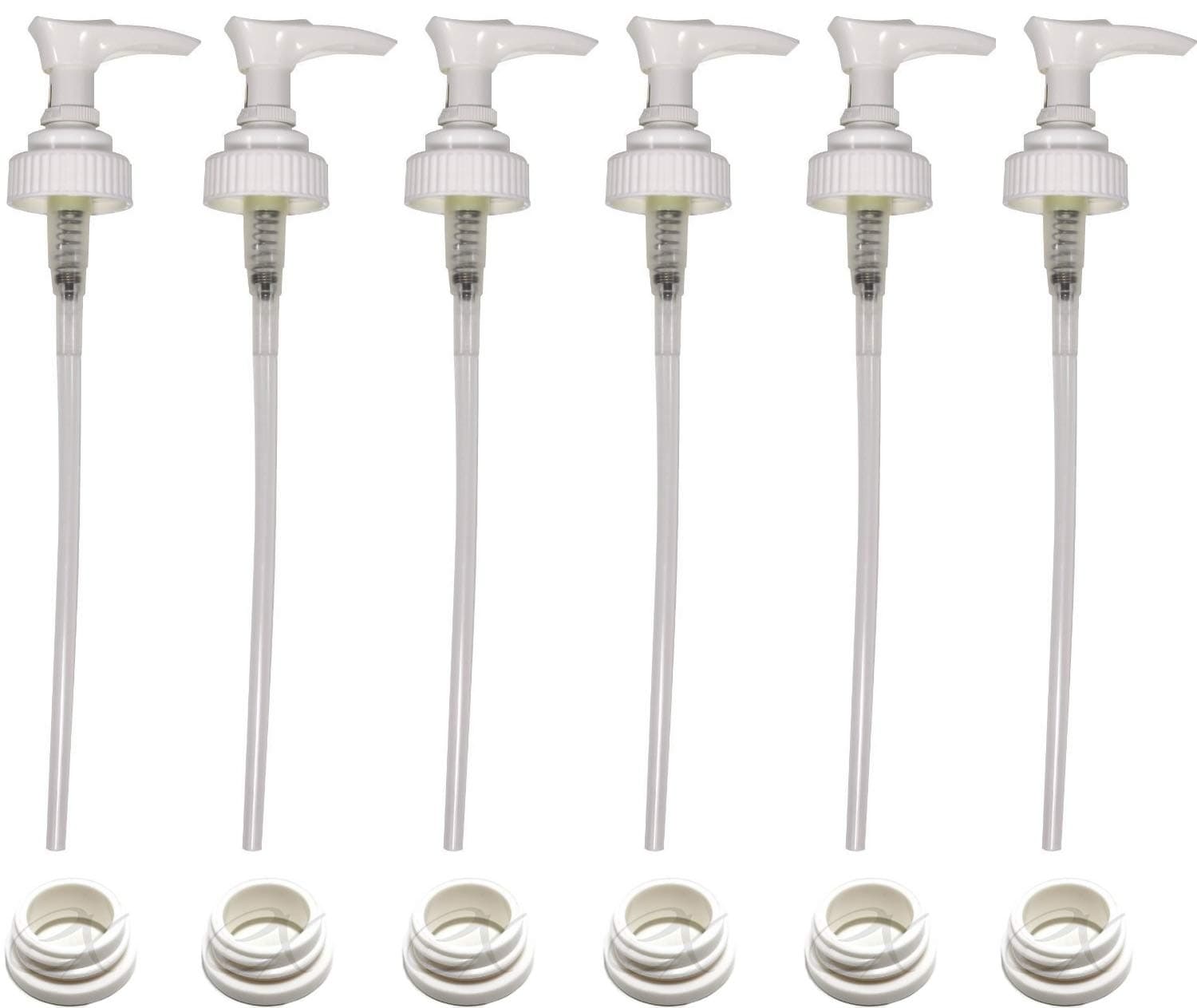 Creative Hobbies White Plastic Lotion Soap Dispenser Pumps with Glue On Screw Collars, Replacements for Soap and Lotion Pumps, Mason Jar Pumps or Bottles and DIY Crafts - 6 Sets