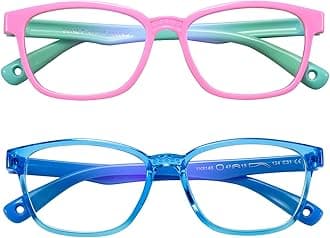 AHXLL2 Pack Kids Blue Light Blocking Glasses, Eyestrain & Anti-Glare Glasses, Computer Reading Gaming TV Glasses for Boys Girls Age 3-12