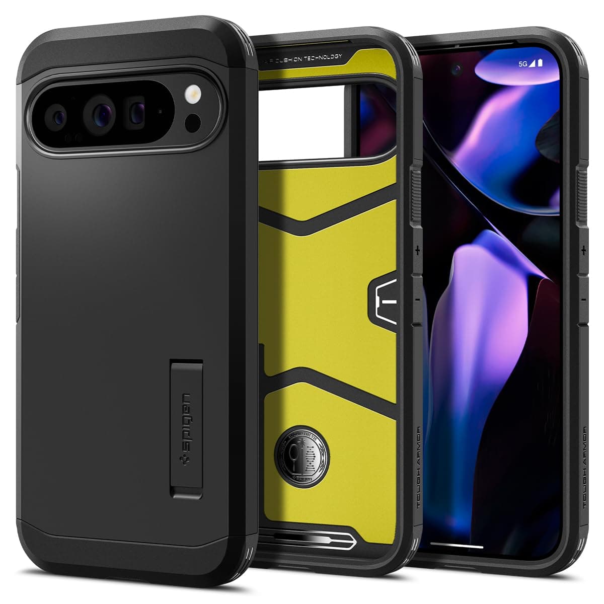 Tough Armor Designed for Pixel 9 Pro XL Case (2024) [Military-Grade Protection] [Kickstand] - Black