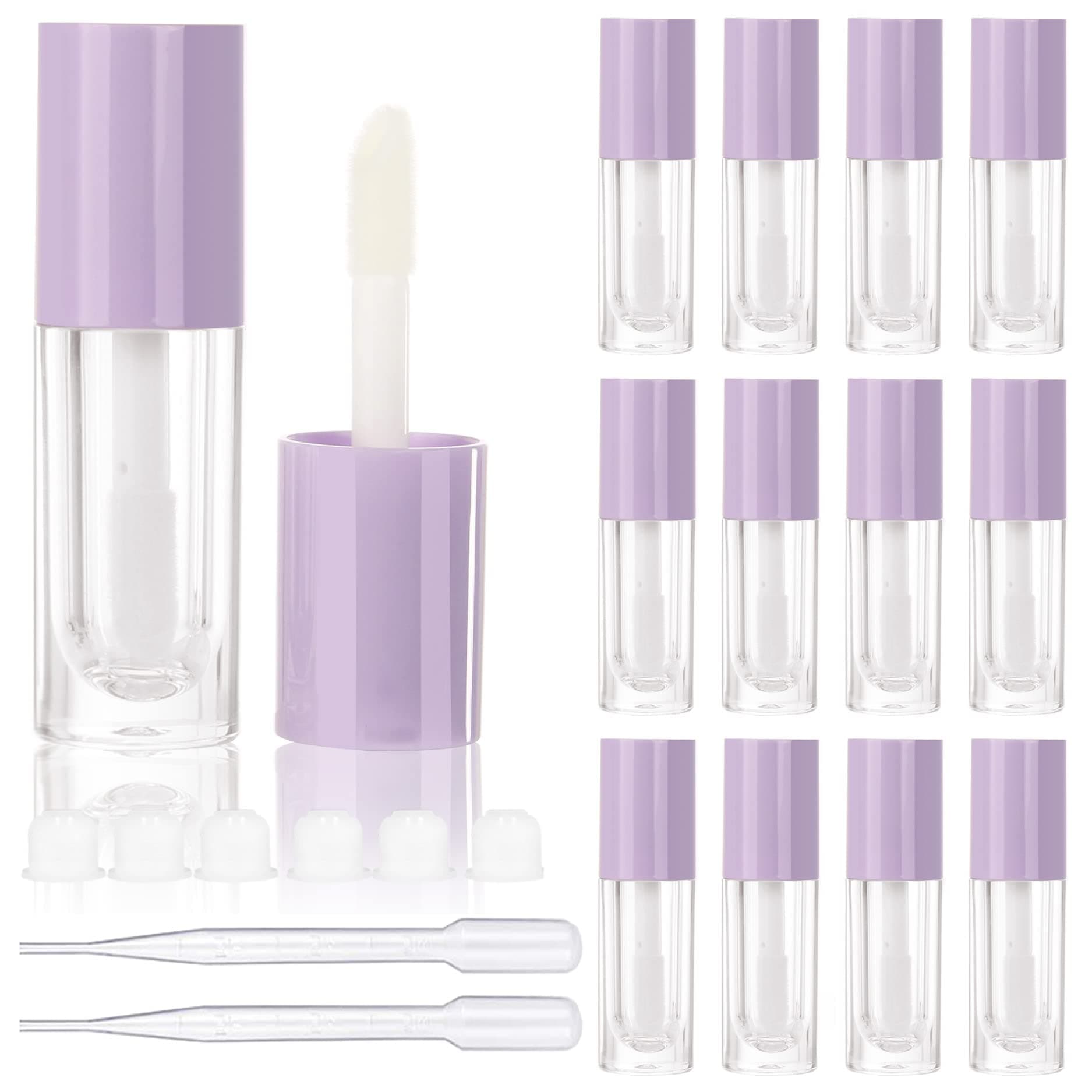 14pcs Empty purple 6ml big brush lip gloss tubes for DIY lip gloss, lipgloss containers