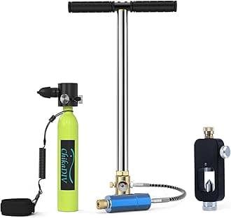 Mini Scuba Diving Tank Equipment, Mini Scuba Cylinder for 6-12 Mins Underwater, Inflatable Diving Cylinder, Portable Diving Gear for Underwater Diving, Breathing Training, Upgraded C300PRO