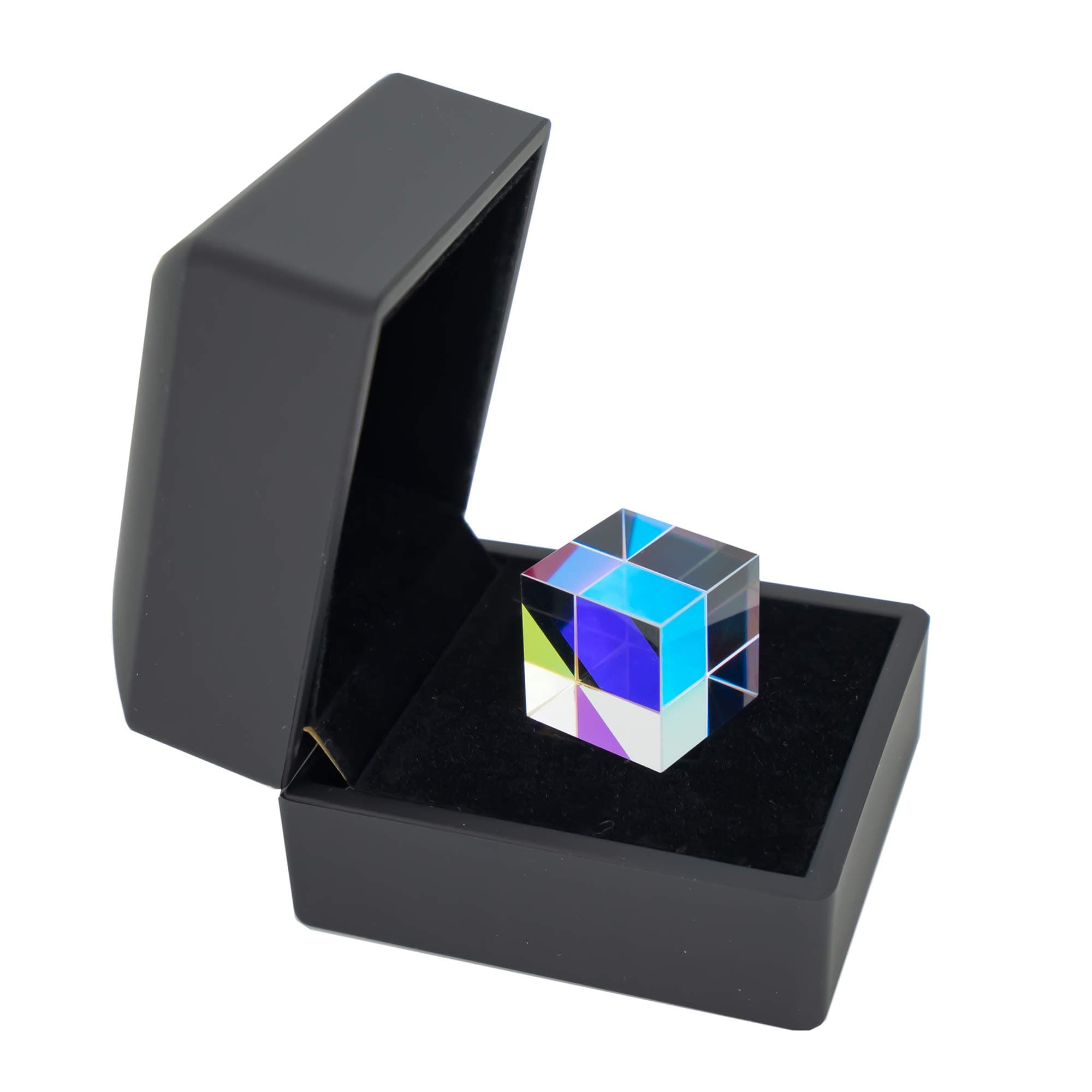 Dichroic X-Cube Prism RGB Dispersion Prism for Physics and Decoration with Storage Box (black),for Kid