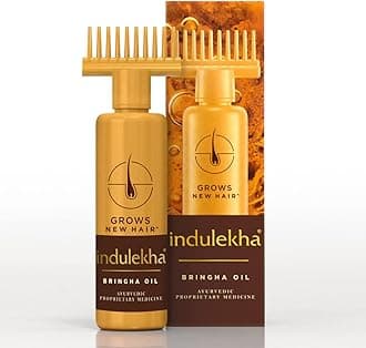 Indulekha Bringha, Ayurvedic Hair Oil, 250ml, for Hair Fall Control, with Amla & Coconut Oil, with Comb Applicator