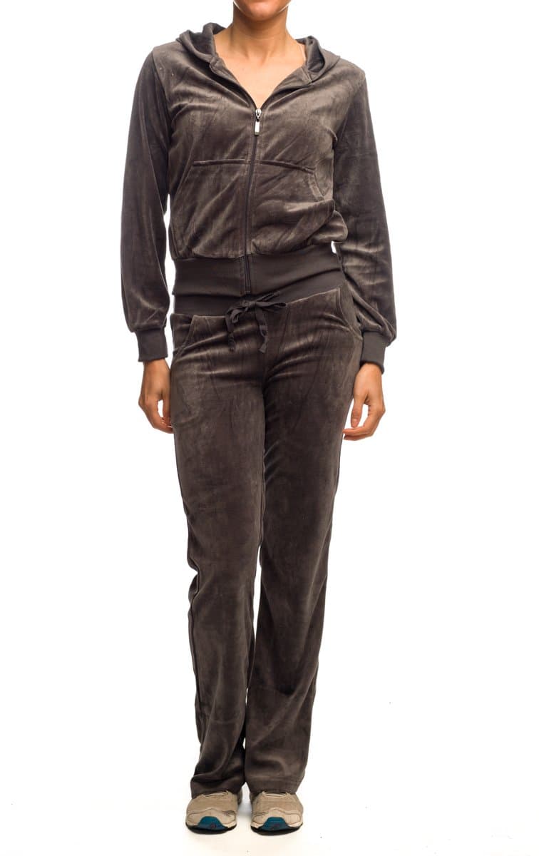 Women's Active Junior Velour Jogging Set by VKN Gazoz Charcoal Large