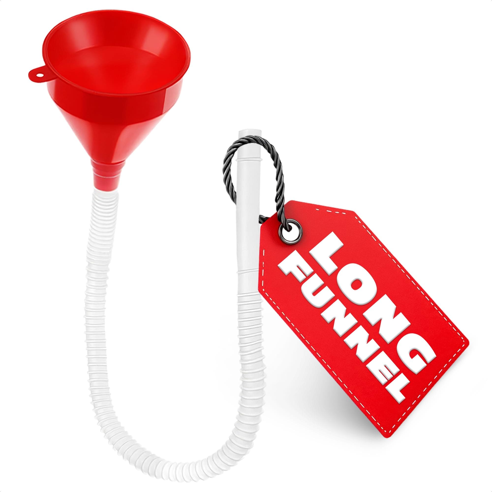 3'' Wide 23'' Long Funnel with Hose – Flexible, Reusable, No Leak Design Featuring Elastic Long Hose | Long Funnel for Transmission Fluid for Oil, Gas, Coolant, Automotive and Garage Applications