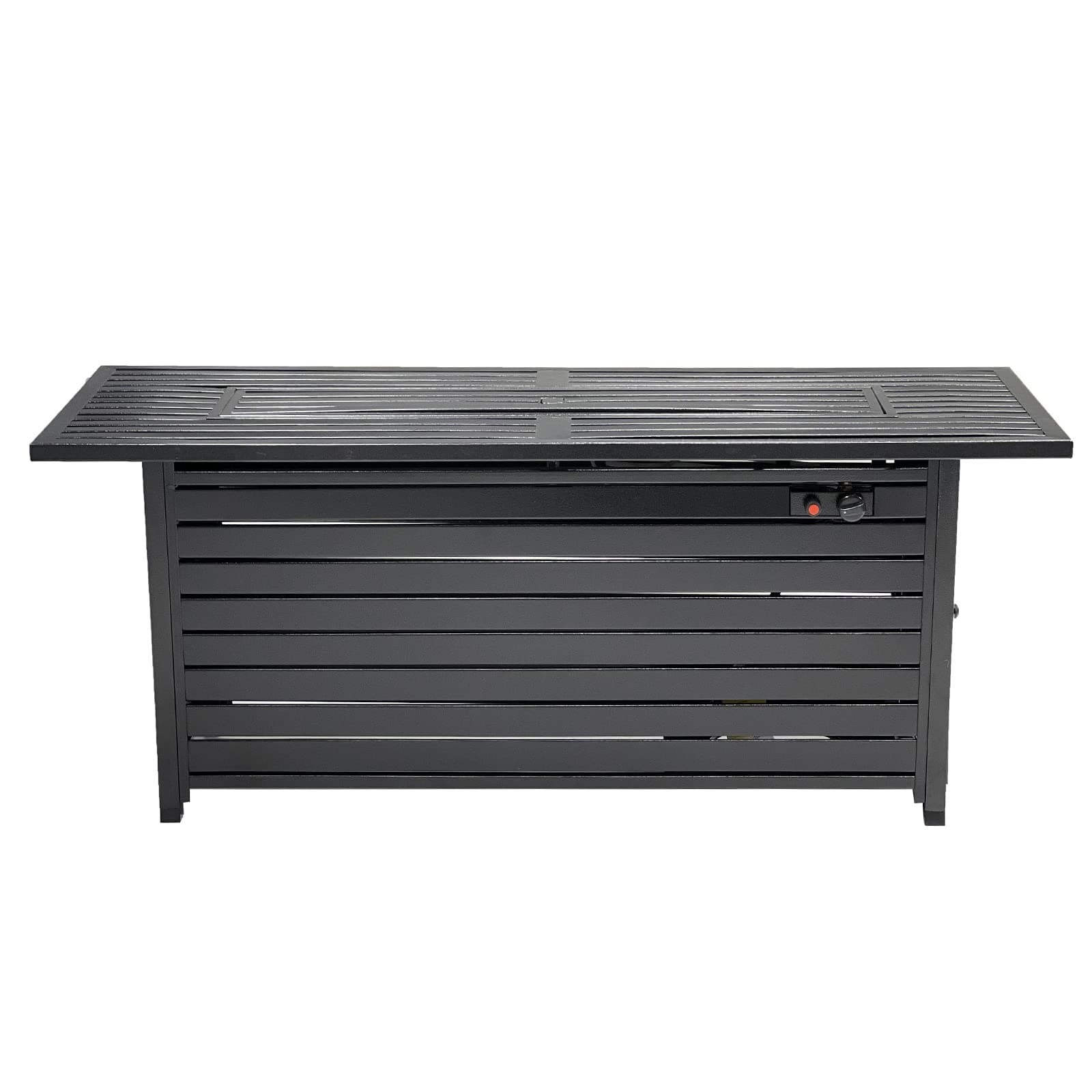 Legacy Heating 57" Retangular Steel Fire Pit, 50000BTU, Outdoor Gas Fire Pit with Stainless Steel Burner and Lid, ETL Certification, for Garden Backyard Deck Patio Camping Party, Black