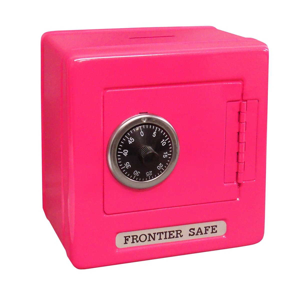 Kid’s Frontier Safe Coin Saver Bank with 2 Digit Combination Lock - 5.25” High x 5.2” x 3.9” Hot Pink