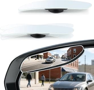 Long Blind Spot Mirror, Strip HD Glass Frameless Convex Rear View Mirrors Exterior Accessories with Wide Angle Adjustable Stick for Car SUV and Trucks, Pack of 2