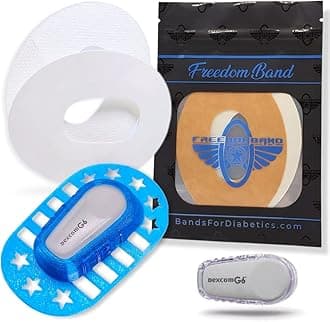 2 Sensor Patches & Overlay Case for Dexcom G6 Transmitter : Adhesive Overpatch Cover (Blue)