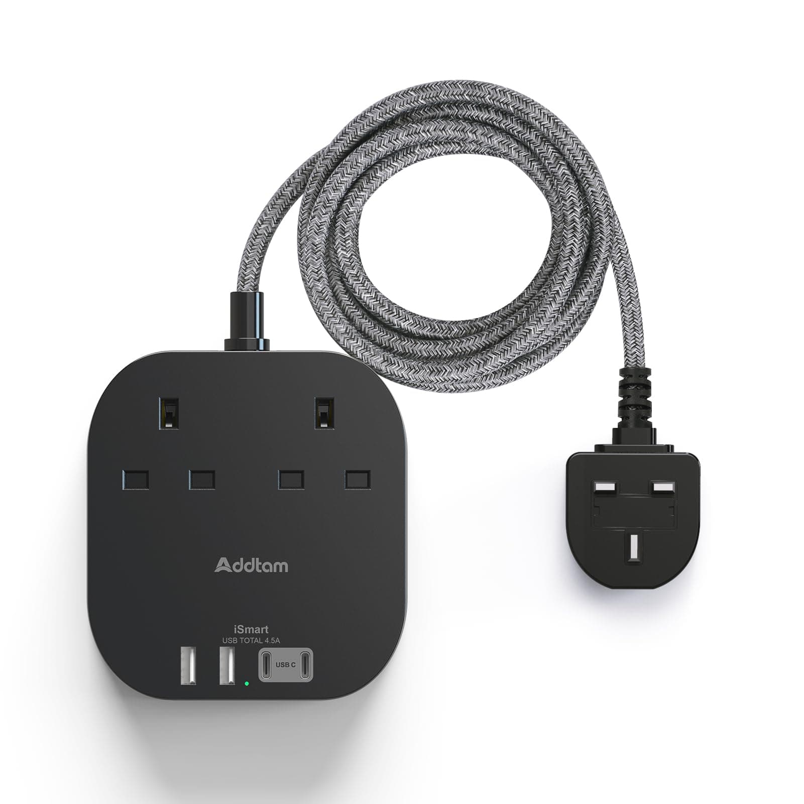 Extension Lead with USB Slots, Power Strips with 2 Way Outlets 4 USB(4.5A, 1 ...