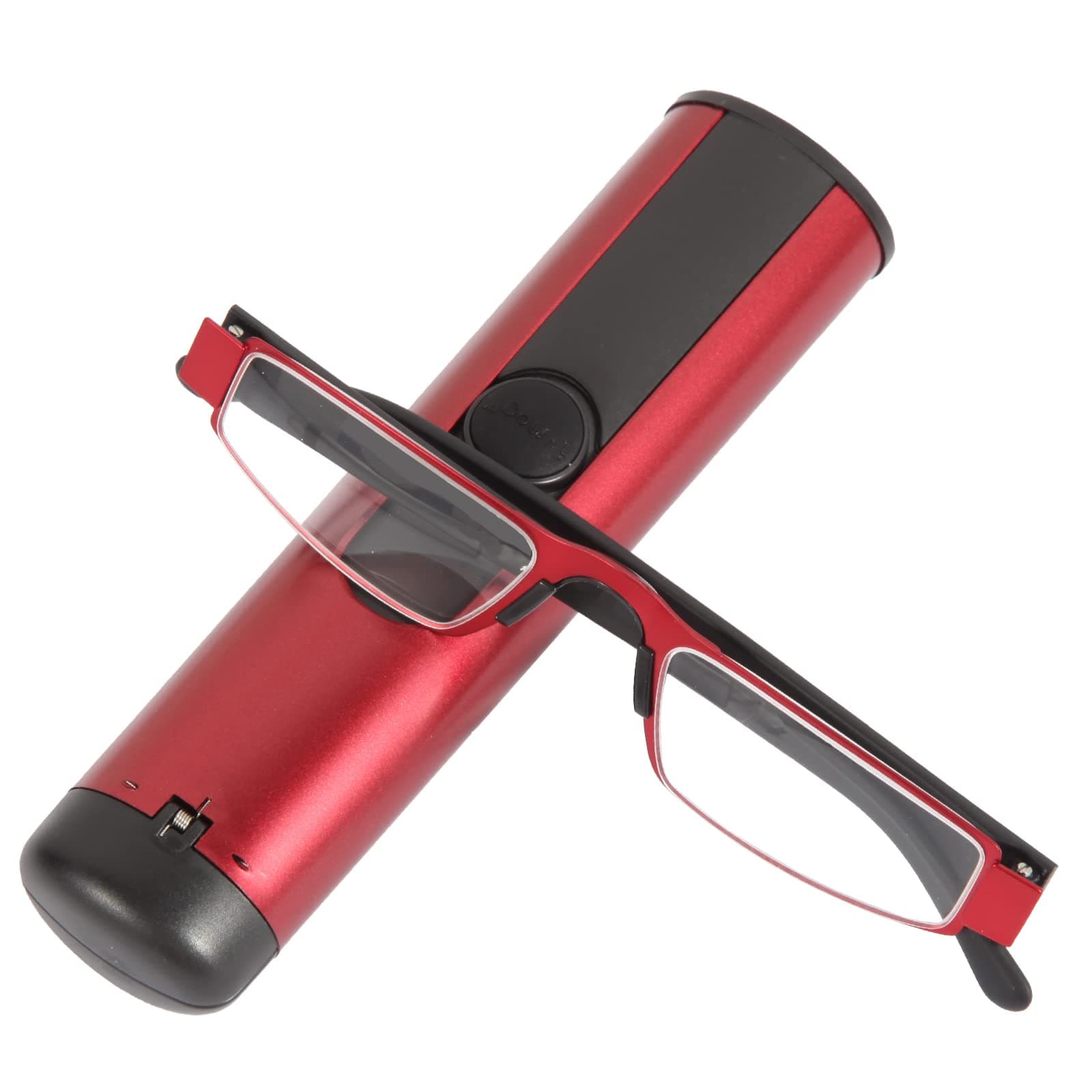 I-Mag Executive Slim Metal Reading Glasses with Hard Case (1.00, Red)