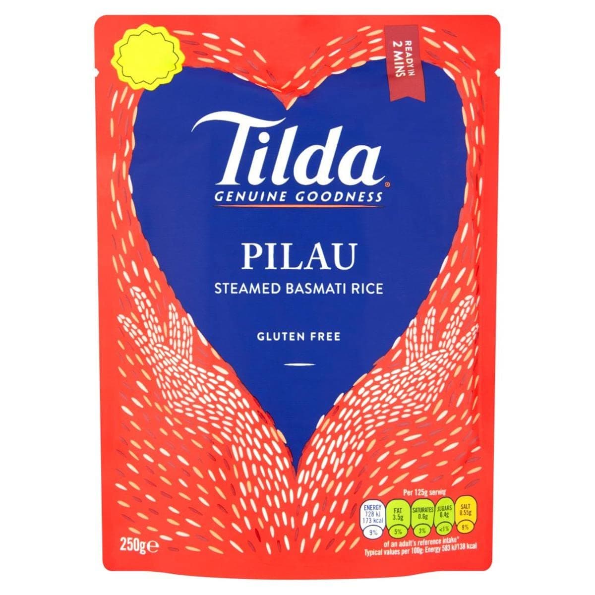 Tilda Pilau Steamed Basmati Rice Classics, 250 g