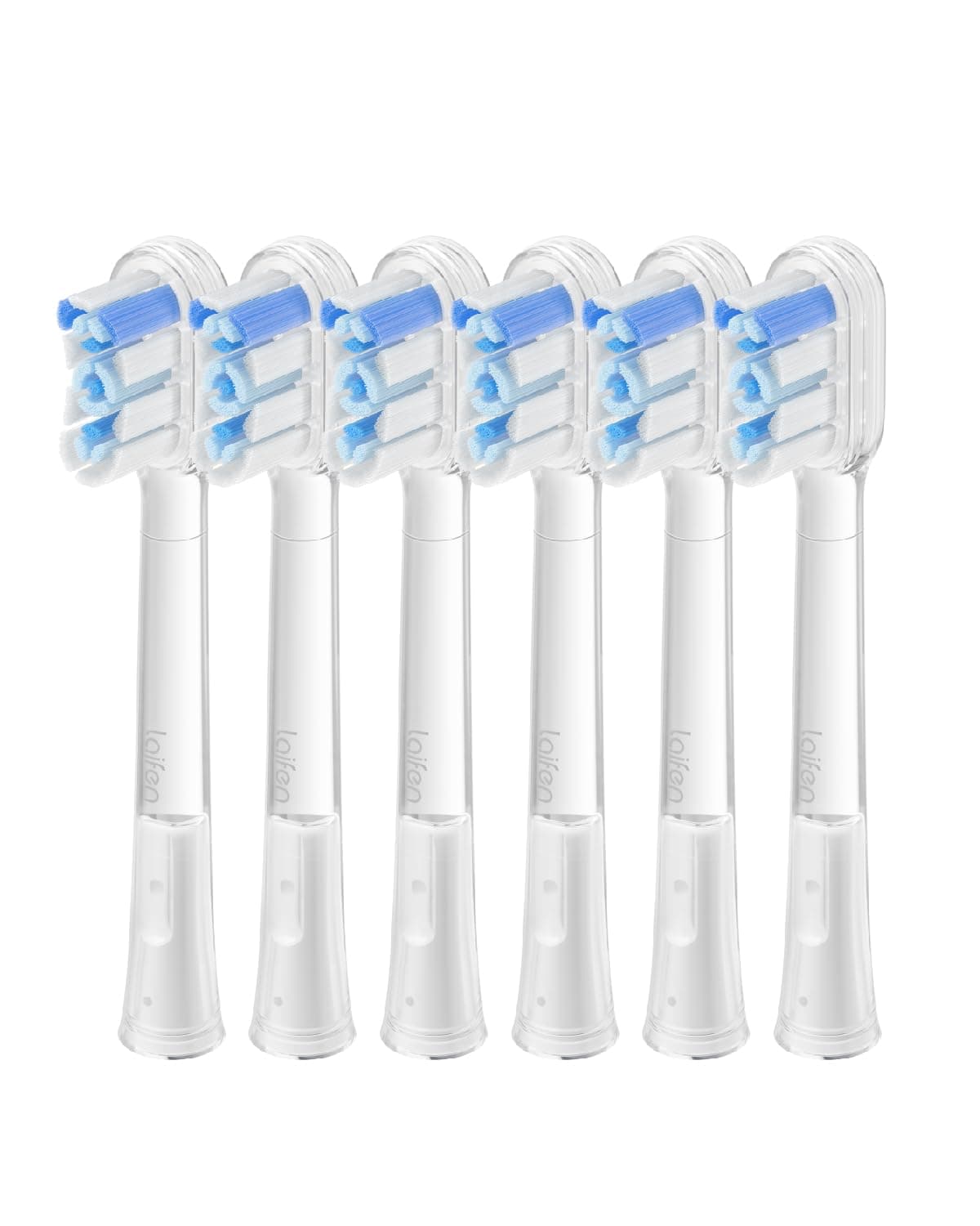 Laifen Cushioned Toothbrush Heads 6 Pack, New 2025 Version Replacement Heads Compatible with Wave/Wave Special Electric Toothbrush (Super-Clean)