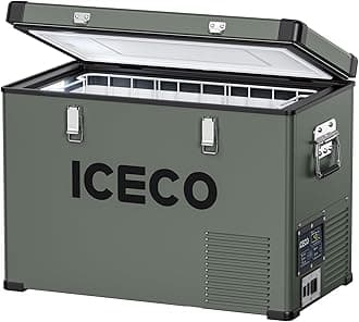 ICECOVL45 Portable Refrigerator with SECOP Compressor, 45 Liters Platinum Compact Refrigerator, DC 12/24V, AC 110-240V, 0℉ to 50℉, Home & Car Use (with Insulated Cover)