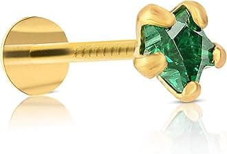 Star Shape Black Diamond 14K Pure Yellow Gold Nose Pins Studs Diamond Nose Pins For Women And Girl