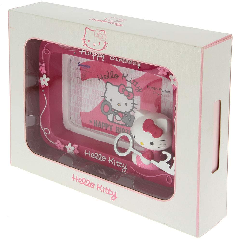Hello Kitty Ceramic Gift Range (Photo Frame, Figurine,Mug and Tea Pot) (21st Birthday Photo Frame 7" X 5")