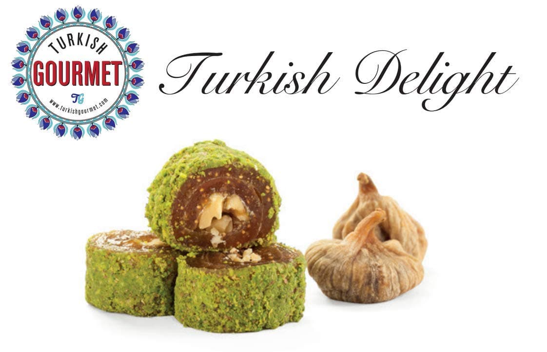 Turkish Gourmet Gift Box Turkish Delight with Fig Delight with Walnut Coated Pistachio 8.8 oz