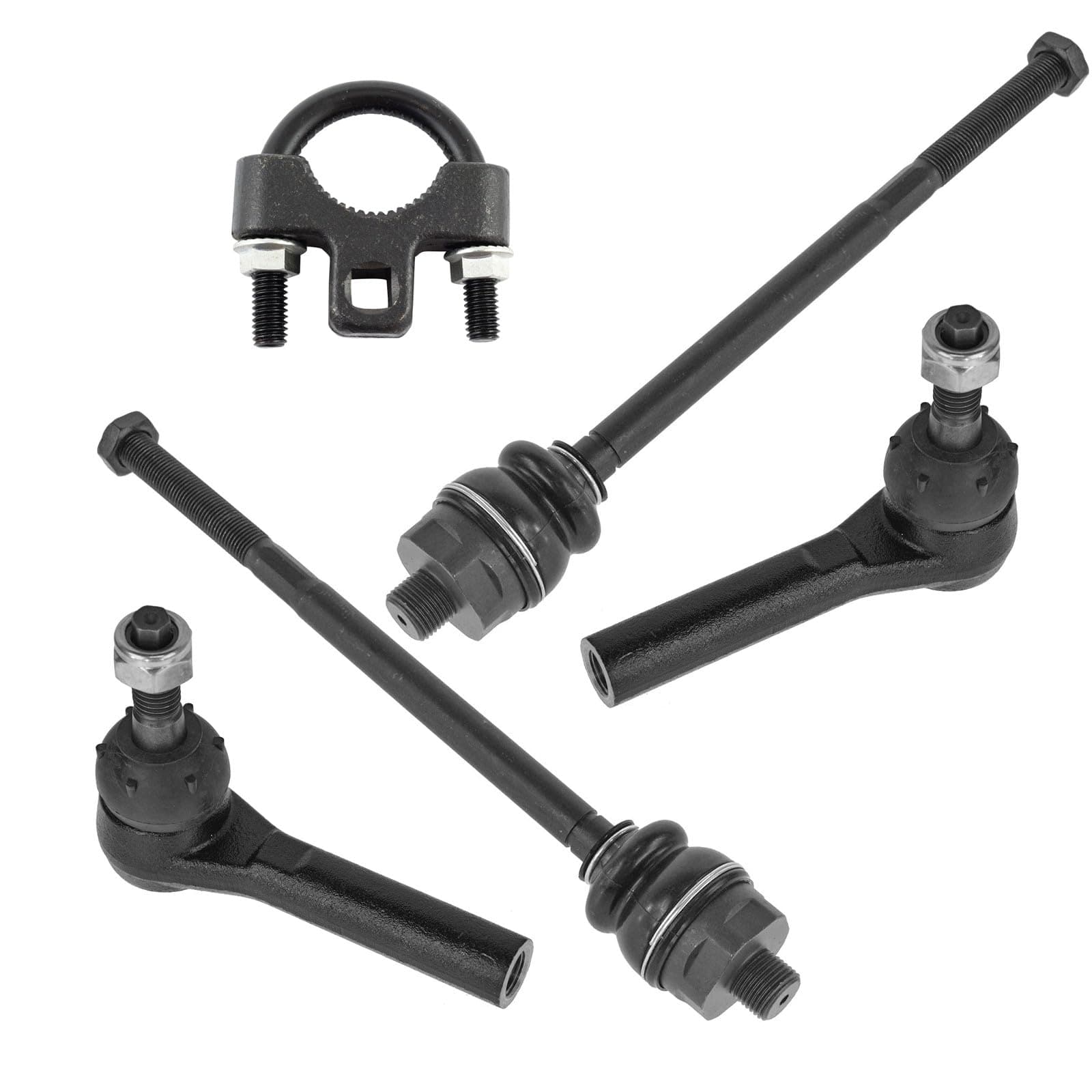 TRQ Inner & Outer Tie Rod 4pc Set Kit With Tool for 2003-2007 Hummer H2 / 2001-2003 GMC Sierra 1500 HD / 1999-2004 GMC Sierra 2500/2001-2010 GMC Sierra 2500HD / 2001-2006 GMC Sierra 3500
