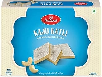 Haldiram's Kaju Katali 200g | Kaju Barfi | Kaju Katli Made with Finest Cashews | Premium Handcrafted Traditional Sweets | No Preservatives | Great Sweet Gift Pack for Diwali | Gift for Family & Friend