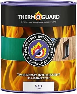 Thermoguard Timbercoat | Fire Protection Paint for Interior & Exterior Timber & Wood (5KG, Matt White)