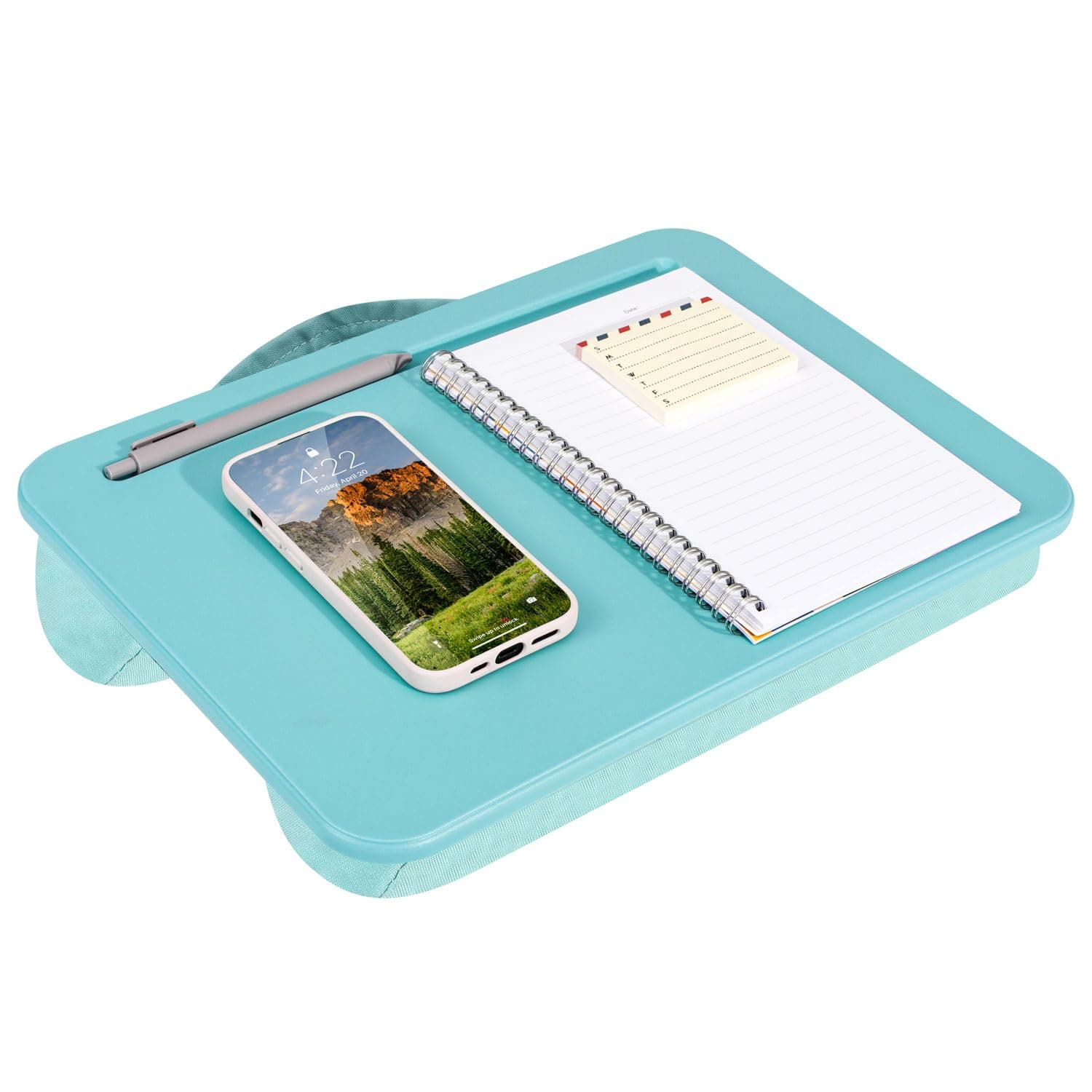Compact Lap Desk – Fits Up to 14″ Laptops – Aqua Sky – Style No. 43109