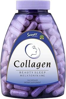 - Sanar Naturals Collagen Pills Beauty Sleep with Melatonin 6 mg - Boost Hair Skin Nails Joints - Hydrolyzed Collagen Peptides Supplement, 150 Capsules