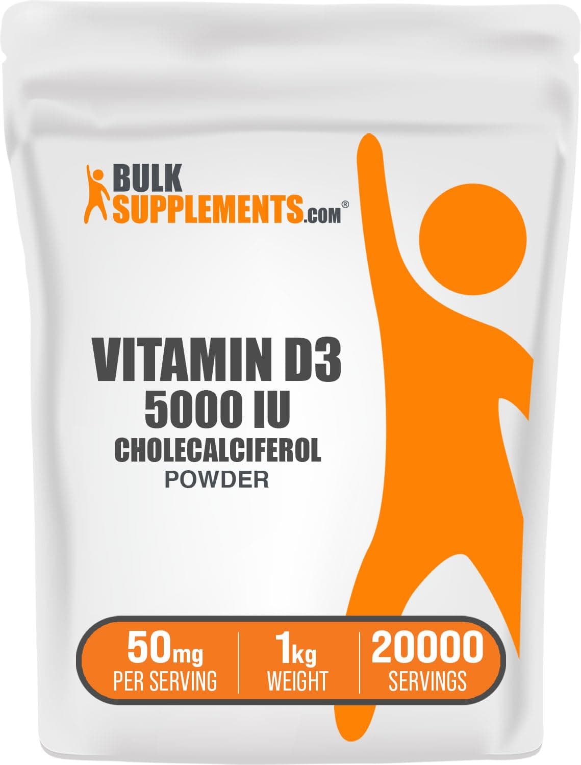 com Vitamin D3 Powder - Cholecalciferol, Vitamin D Supplements, 5000 IU - Gluten Free, 50mg (125mcg of Vitamin D3) per Serving, 1kg (2.2 lbs) (Pack of 1)