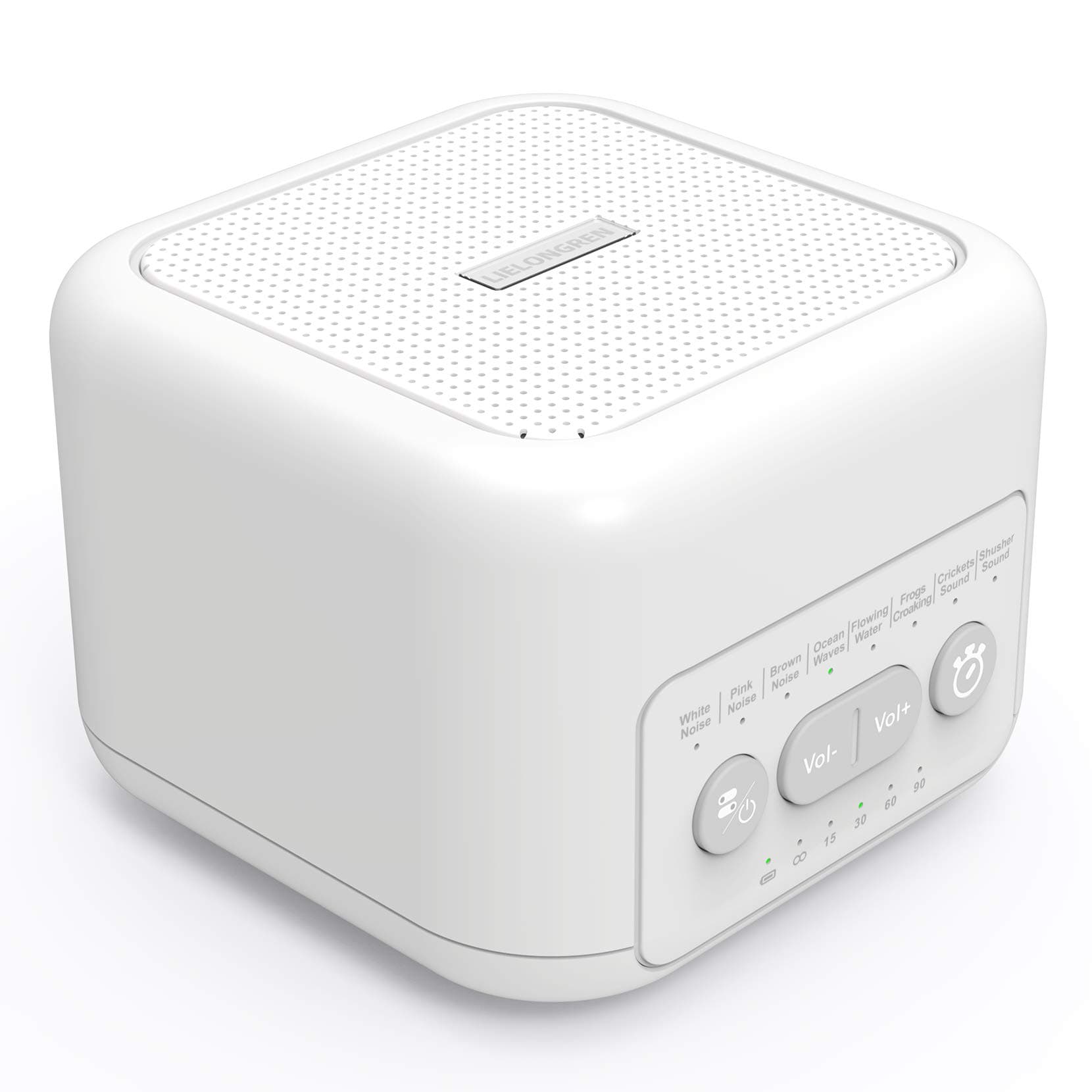 White Noise Machine with 8 Therapy Soothing Sounds for Sleeping, Auto-Off Timer and Memory Functions, Portable Sound Machine for Baby, Kids, Adults, Home and Office – White