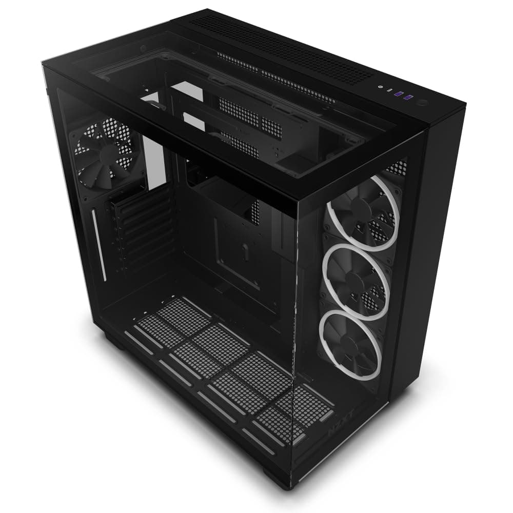NZXT H9 Elite CS8578 Double Layer Middle Tower PC Case Tempered Glass Model Black CM-H91EB-01