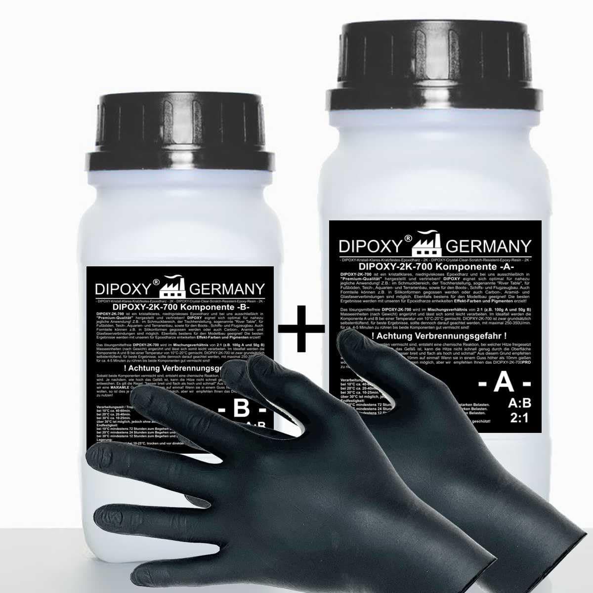 1,5 kg DIPOXY-2K-700 Epoxy Resin and Hardener + Gloves EP Clear Cast UV res. Wooden Table Base Aquarium Terra Laminating Construction