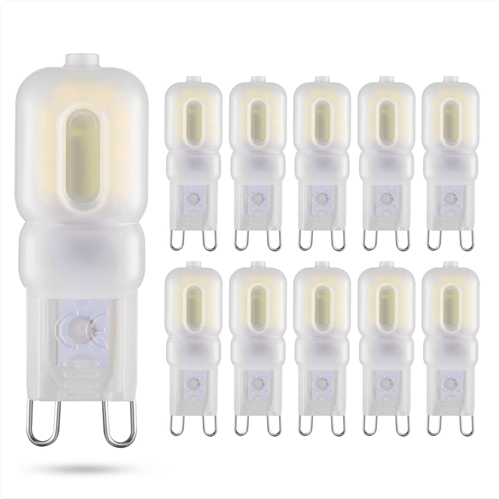 G9 LED Bulb 2W Equivalent to 20W Halogen lamp T4 G9 Natural White 4000K 120V G9 Base, 360°Omni-Directional Lighting, Home Lighting Non-dimming 200 lumens (10 Pack)