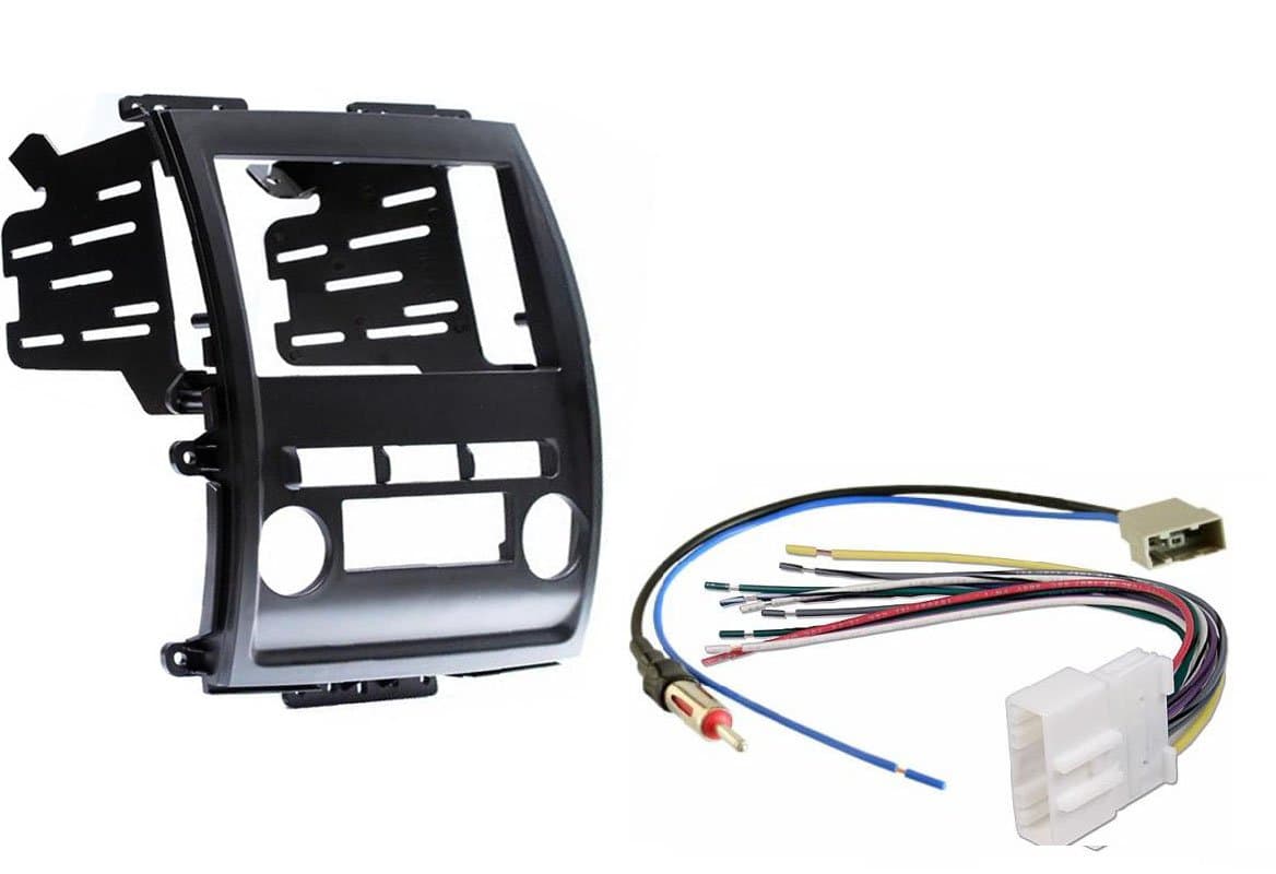 Aftermarket Double Din Dash Kit w/Wire Harness & Antenna Adapter Compatible with Nissan Frontier Xterra 2009-2012