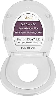 BATH ROYALE Potty Training Seat - Soft Close, Kingsport BR720-00, Round White, Adult & Child Combo