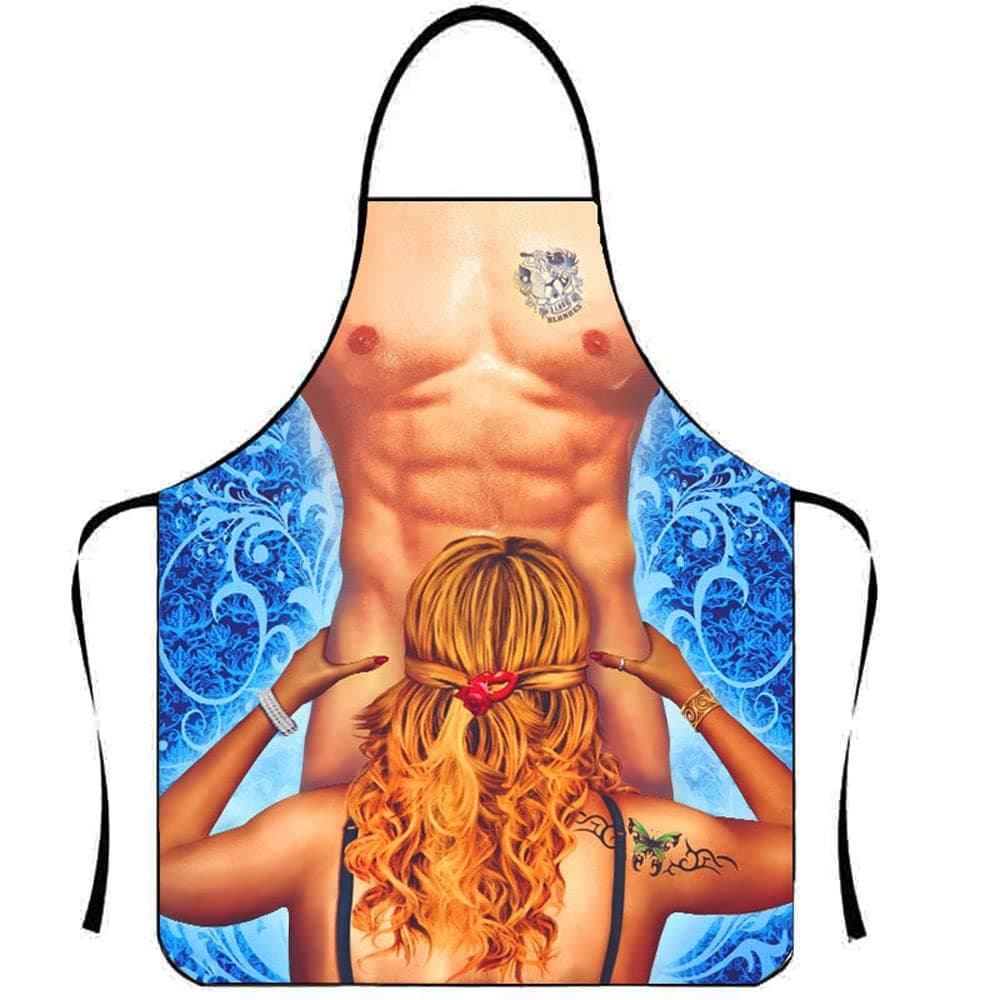 Sexy Apron Creative Cooking Apron Kitchen Apron BBQ Apron Funny Men Motif Apron for Men Women Party Costume Funny Apron for Boyfriend New Funny Bib Apron Gift