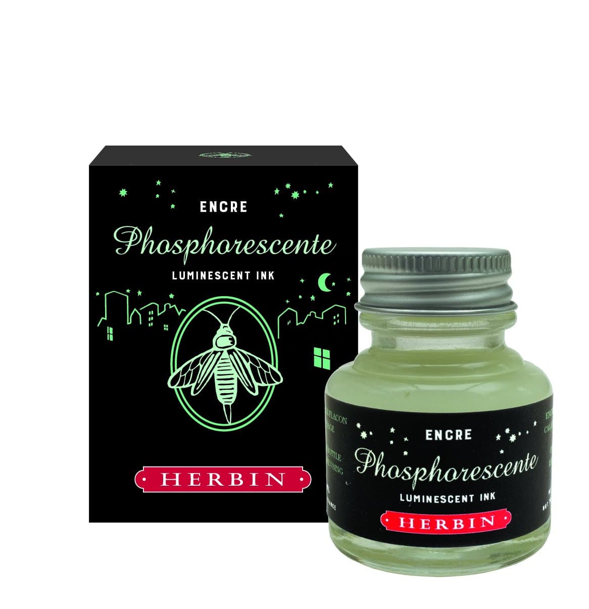 J.Herbin 13690T Ink (30 ml Bottle, Ideal for Calligraphy) Phosphorescent