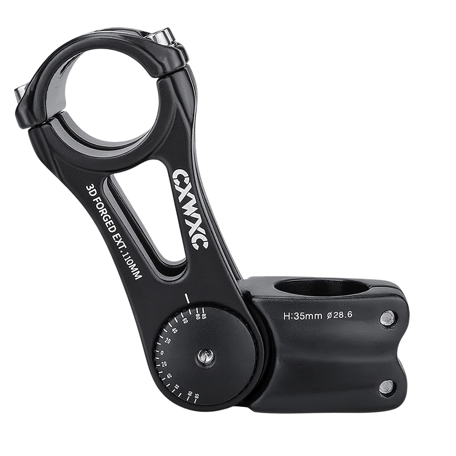 CXWXC Adjustable MTB Stem 31.8mm 70 Degree - 90/110/145mm Bike Stem Riser for Handlebar - Aluminum Alloy Mountain Bike Handlebar Riser Extender for MTB Road City Bike Bicycle